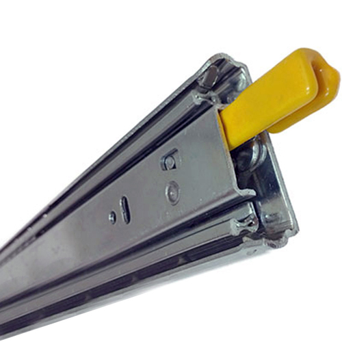 Drawer slide - side mounting - zinc plated - 750mm - 60kg locking